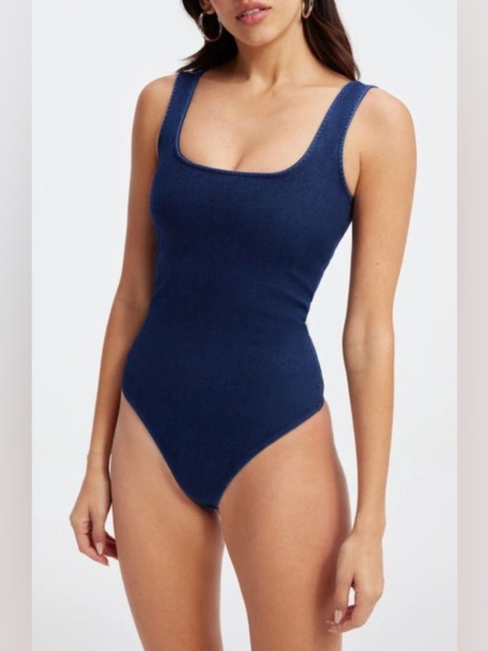 Good American Denim Look Sleeveless Tank Bodysuit